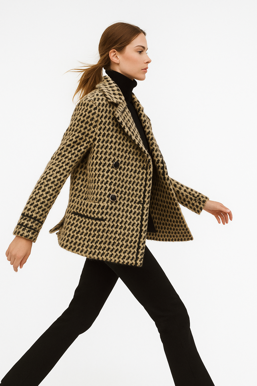 Muse and Valeur | Houndstooth Knit Jacket