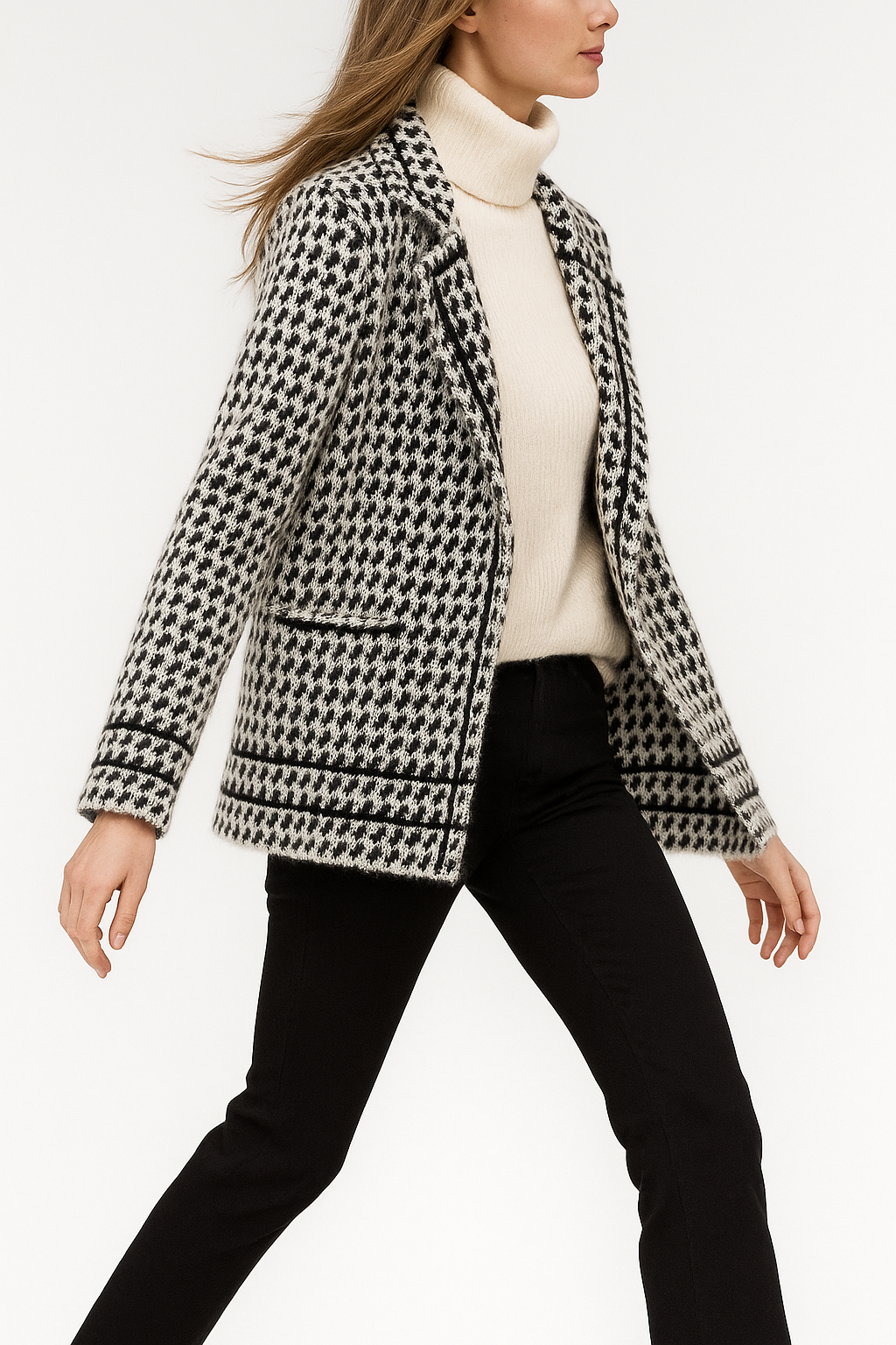 Muse and Valeur | Houndstooth Knit Jacket